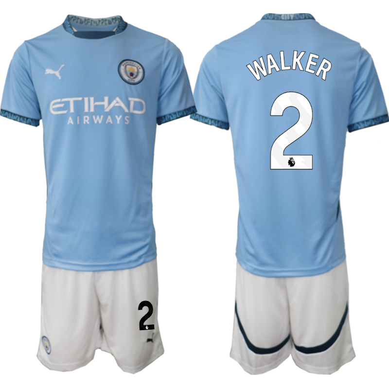 Men 2024-2025 Club Manchester City home blue #2 Soccer Jersey->manchester city jersey->Soccer Club Jersey
